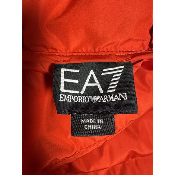 EA7 Emporio Armani Jacket Mens L Red Hooded Puffer Full Zip 6LPBJ0 PNE1Z - Picture 9 of 13